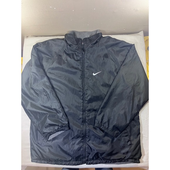 Nike Other - Nike Reversible Windbreaker Jacket Men's XL‎ Black Gray Full Zip Made in USA